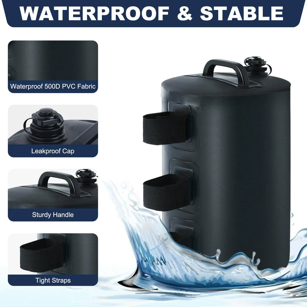 Canopy Weight Bags 10kg 4 Pack, Water-Fill Leg Weights for Gazebos, Shade Tents and Marquees