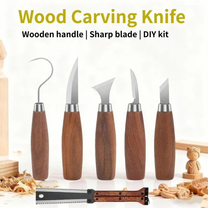 19 Piece Wood Carving Tool Set with Hook Knife for Spoon Carving, Whittling and Woodworking