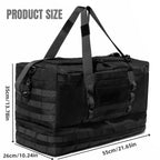 50L Tactical Duffel Bag in 600D Fabric for Travel, Camping, Hiking and Gym, Black