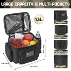Tactical Insulated Cooler Lunch Bag, Leak-Resistant and Heavy Duty for Work, Camping and Picnics, Green