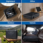 Portable Biometric Gun Safe with Fingerprint and Keypad Lock, Steel Handgun Storage Box