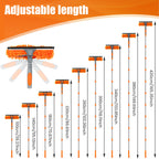 Extendable Window Cleaning Kit 100-420cm, 2-in-1 Squeegee and Microfibre Scrubber, 180° Swivel Head