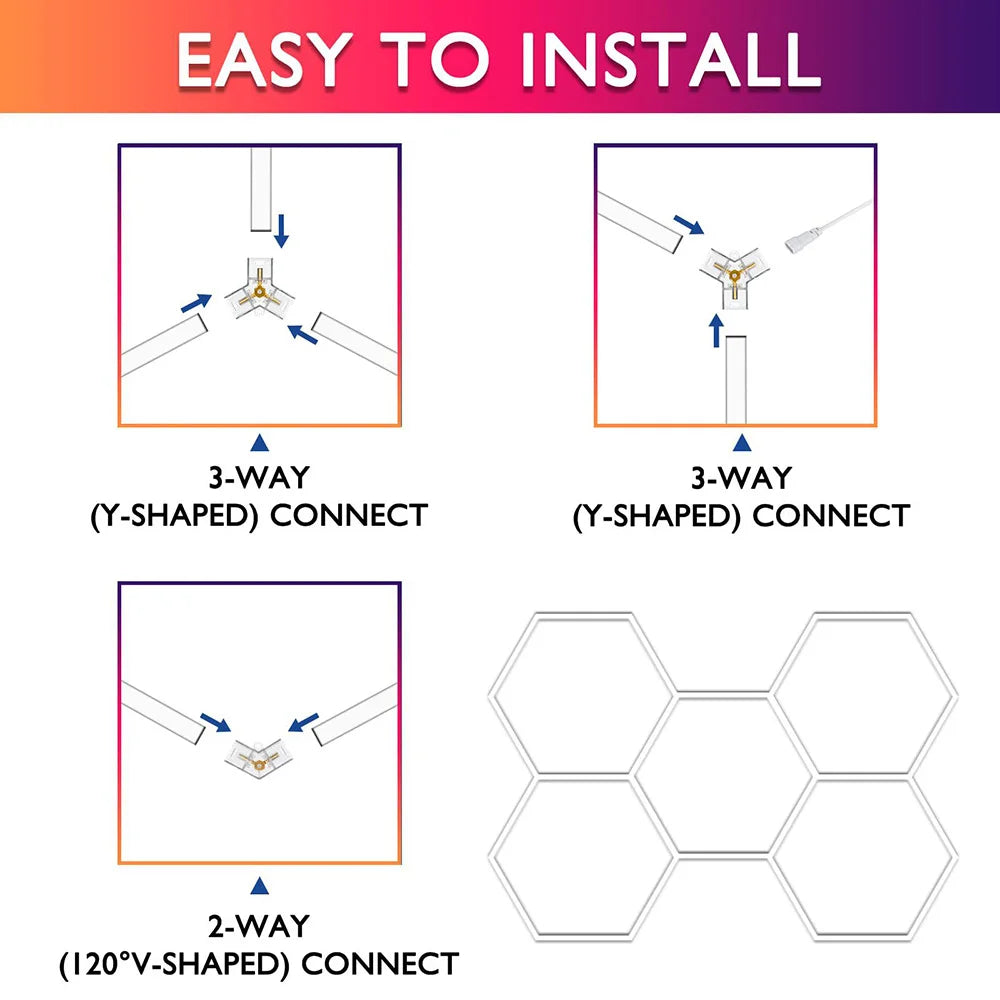 Hex LED Garage Light Kit (11-Piece)