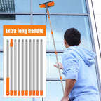 Extendable Window Cleaning Kit 100-420cm, 2-in-1 Squeegee and Microfibre Scrubber, 180° Swivel Head