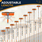Orange Extendable Window Cleaning Kit 100-420cm, 2-in-1 Squeegee and Microfibre Scrubber, 180° Swivel Head