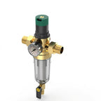 RV Water Pressure Regulator with 40 Micron Filter, Adjustable Brass Valve, 1/2 and 1 Inch